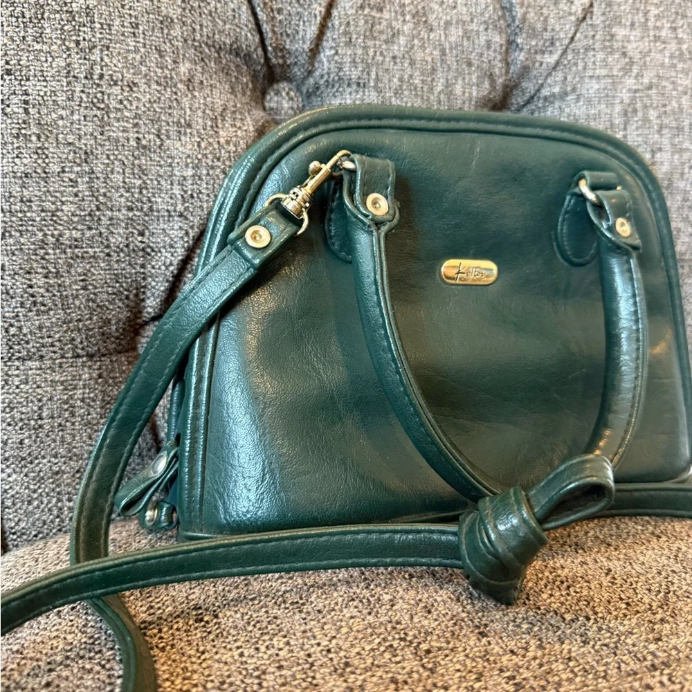 Koltov green leather vintage Crossbody handbag - Picture 7 of 11